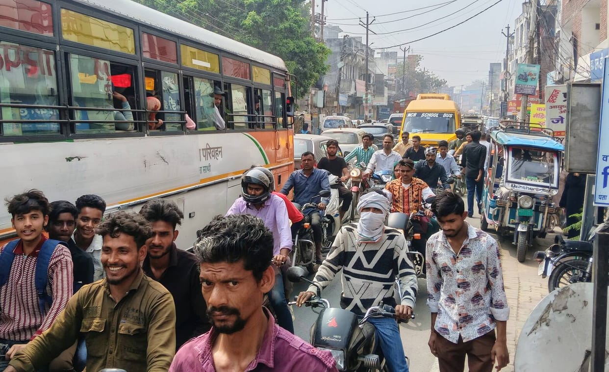 A trolley tyre burst causing traffic jam for two hours
