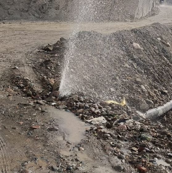 Drinking water pipelines along the Beas River are damaged, leading to water wastage.