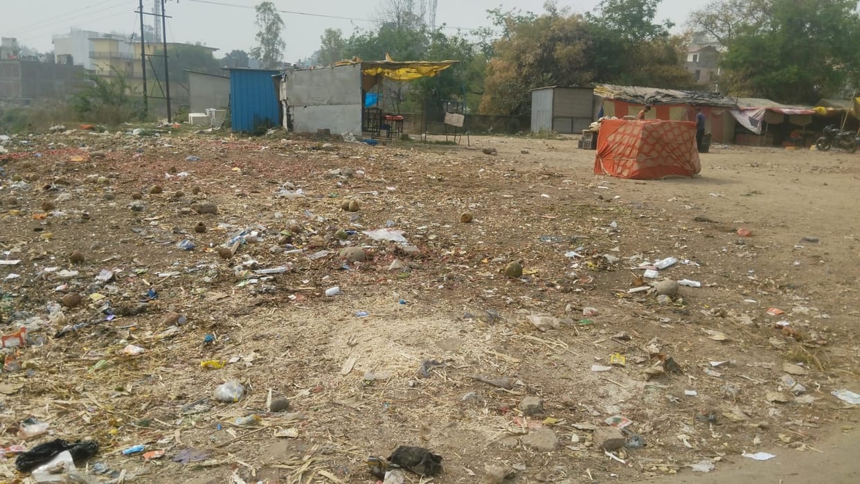 Heaps of garbage near the helipad in Barotiwala were removed.