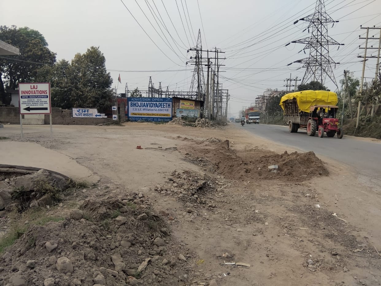 The road to the power substation was not paved.