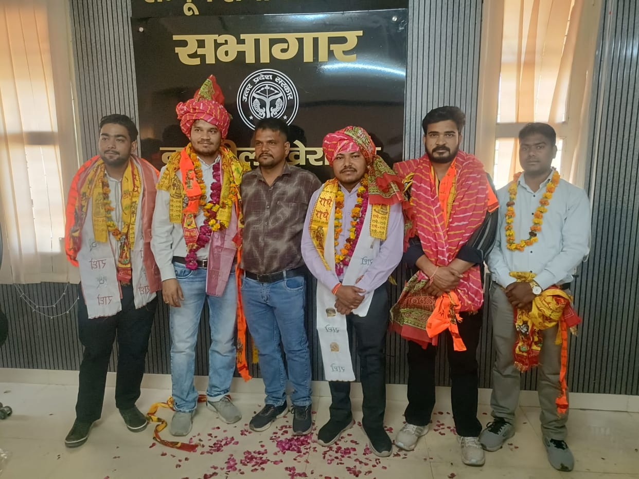 "Devendra takes charge as President of Kheragarh Lekhpal Association; Deepak elected Secretary."