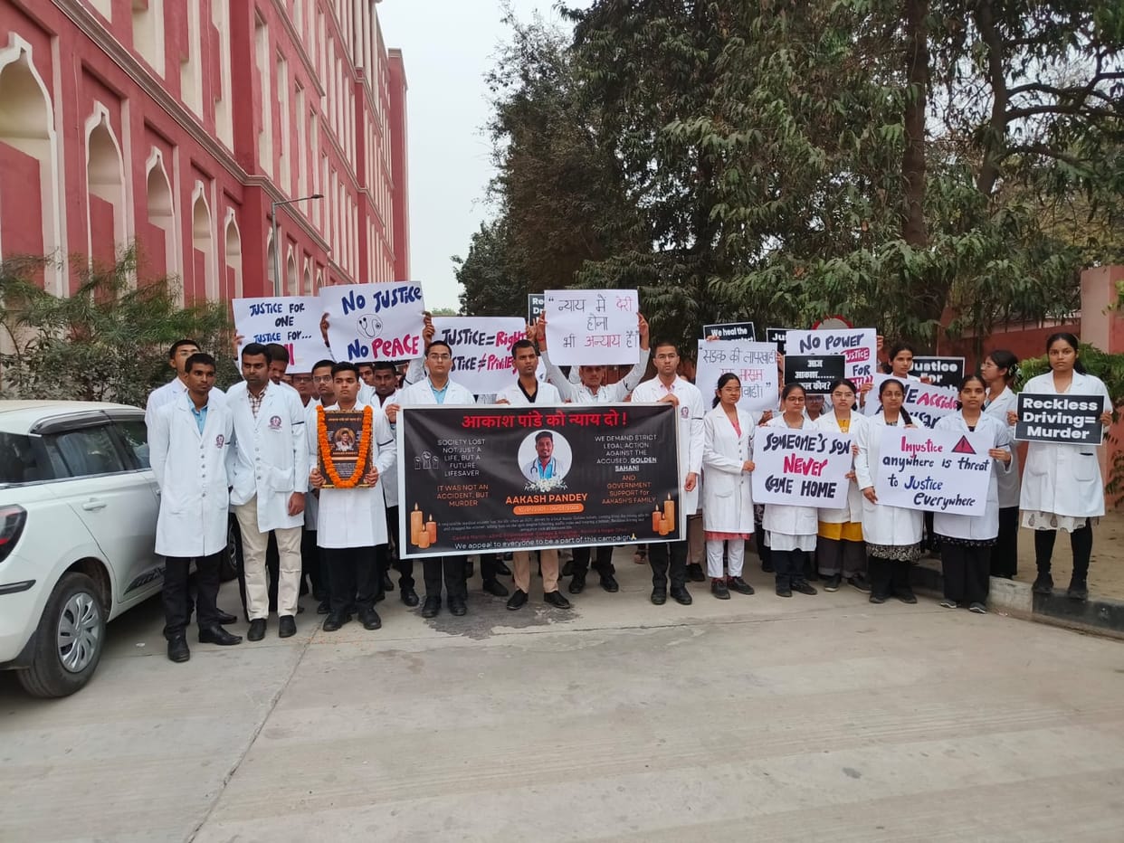 Medical students stage candlelight march in protest against death of MBBS student