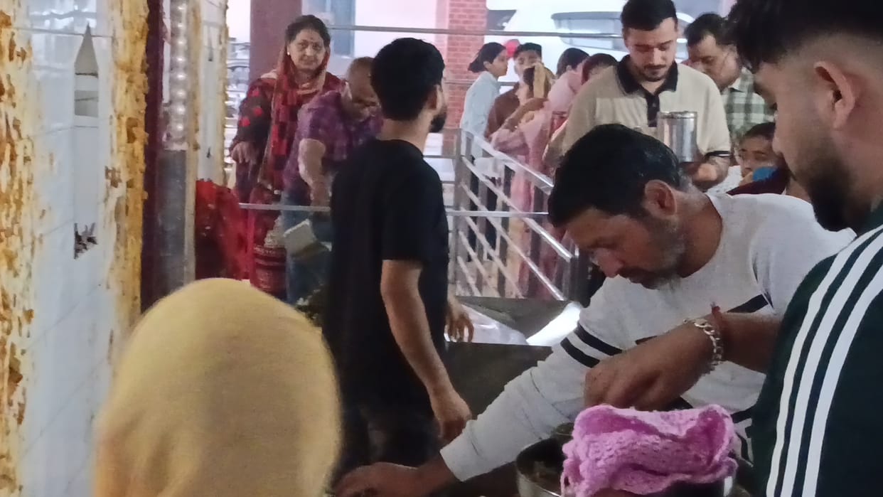 Devotees bowed their heads at Sheetla Mata Temple