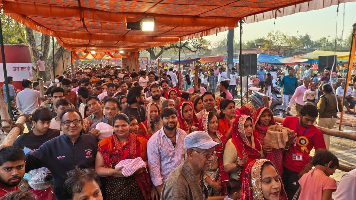 Crowds of devotees gathered for darshan at Budho Mata fair