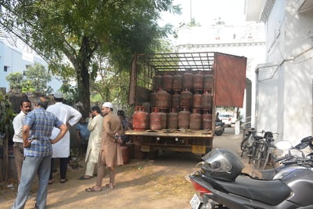 Even domestic cylinders do not suffice for the food business.