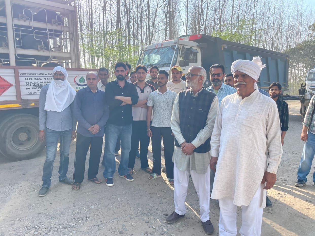 The road leading to the village Thol is in a dilapidated condition.