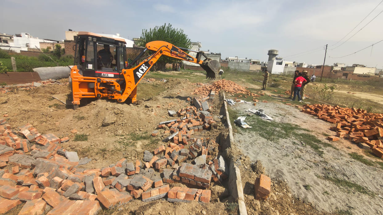 DTP demolished illegal colony, dhaba and factory