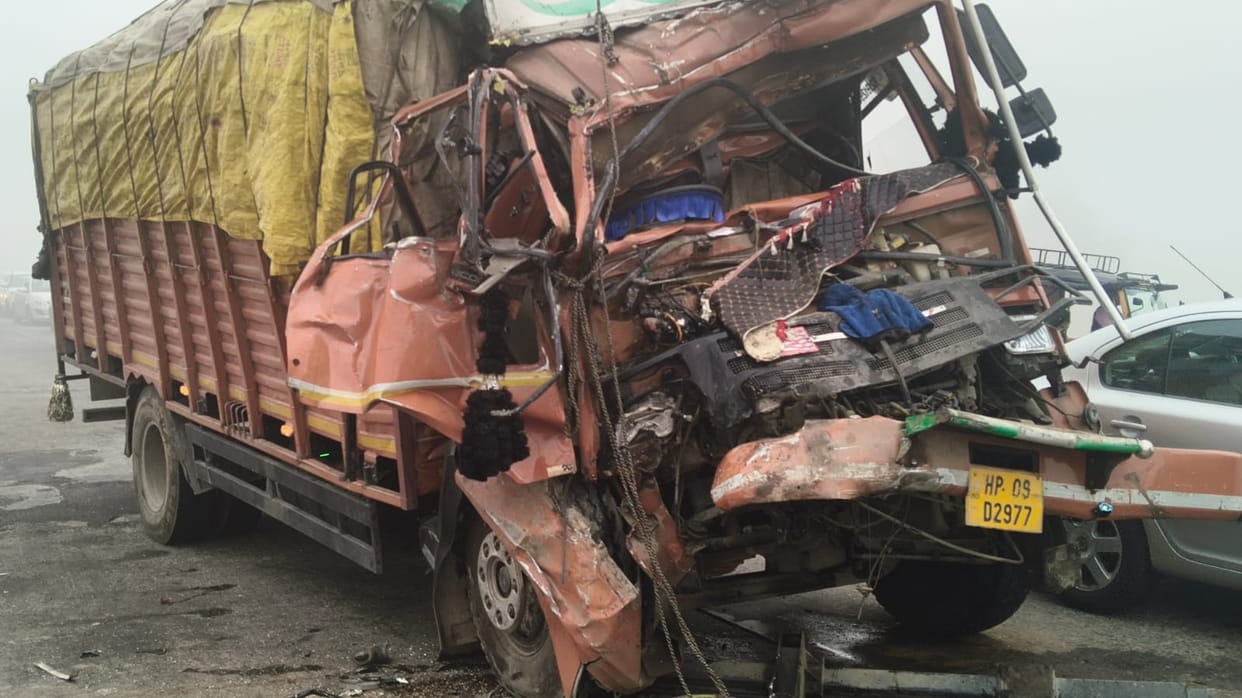 Haze havoc: Eight vehicles collided on Saharanpur-Panchkula highway, two drivers injured