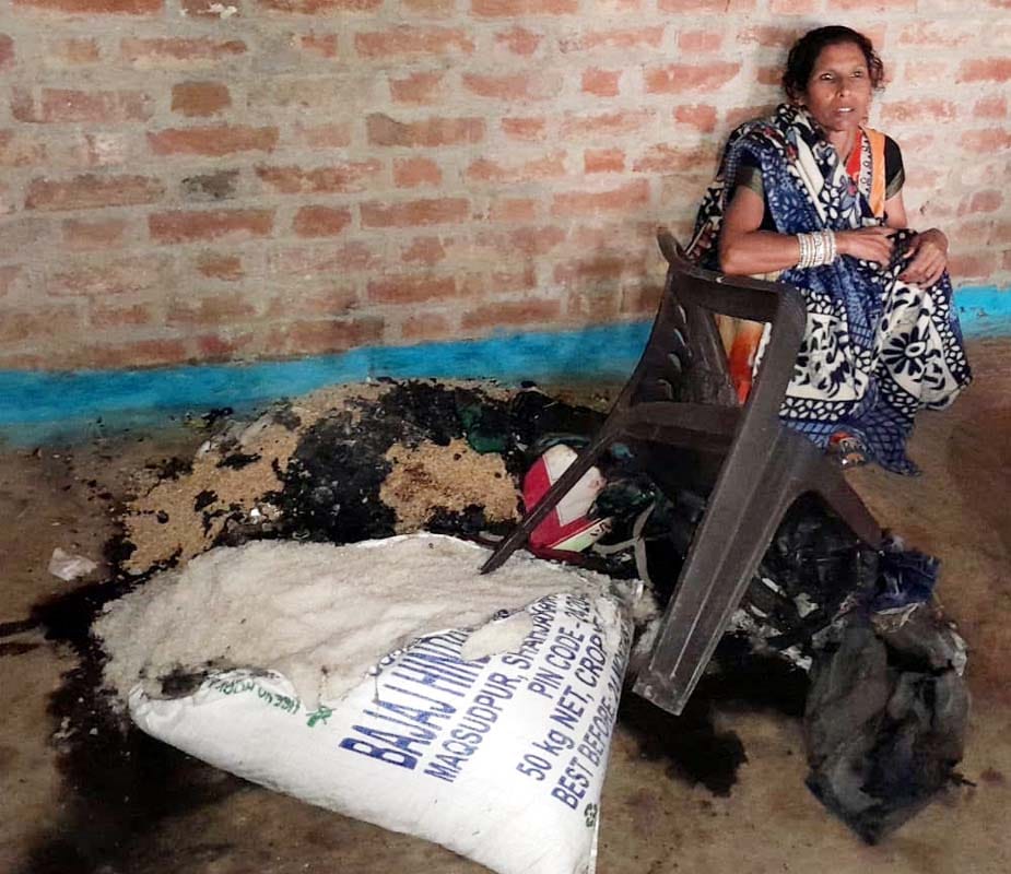 A fire in the house destroyed the wedding items of the son and daughter.