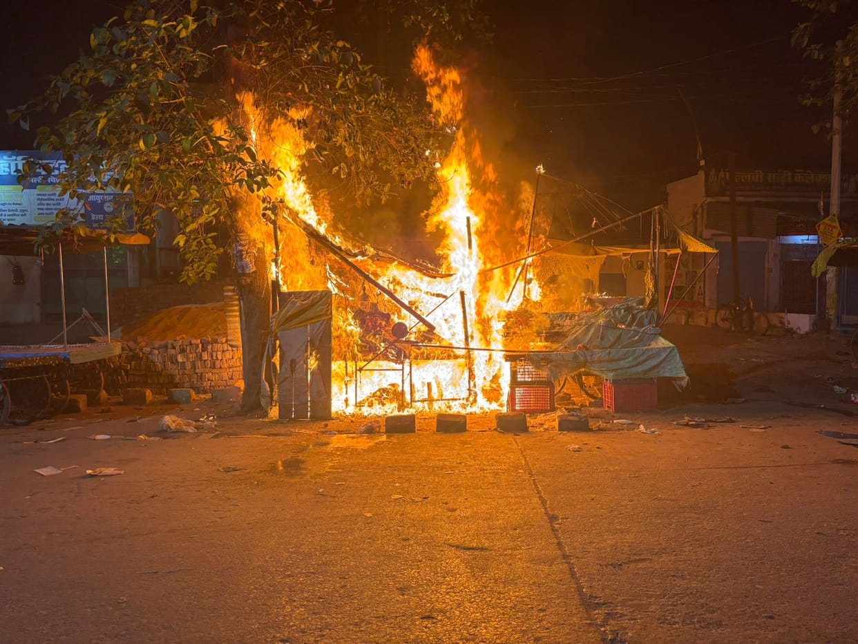 A fire broke out in a shop due to a short circuit
