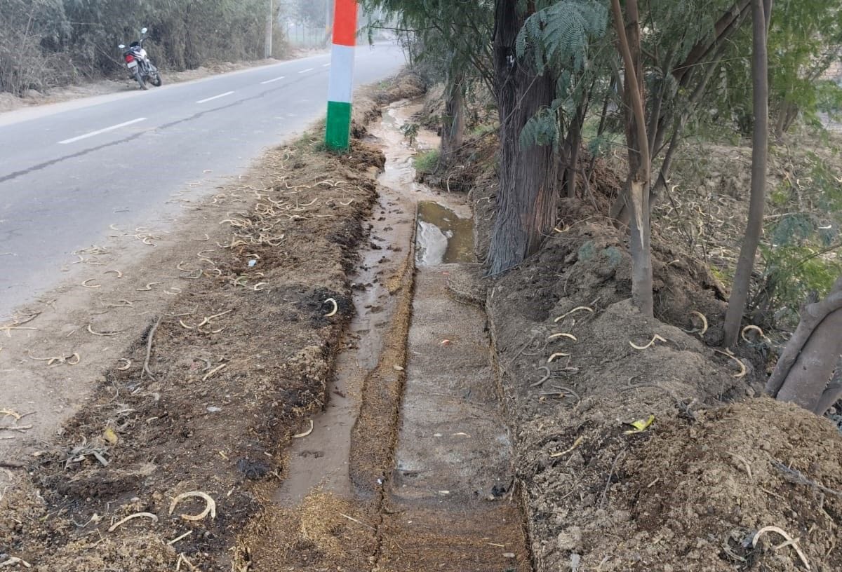Drains are getting blocked due to dumping of cow dung, villagers are upset.