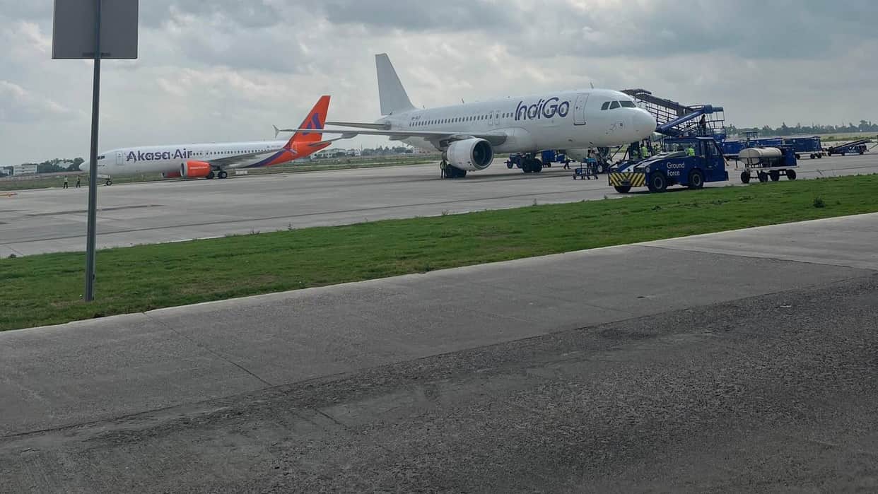 The rear section of an IndiGo aircraft struck the runway while landing at Gorakhpur Airport.