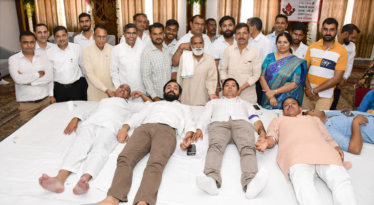 187 units of blood were collected in the camp.