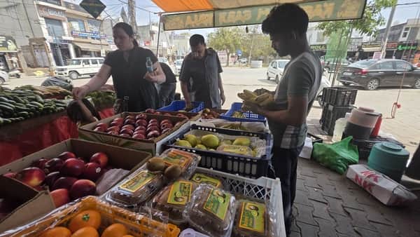 फोटो-51: बहादुरगढ़ के सेक्टर छह स्थित दुकान पर रखा कीवी फल। संवाद