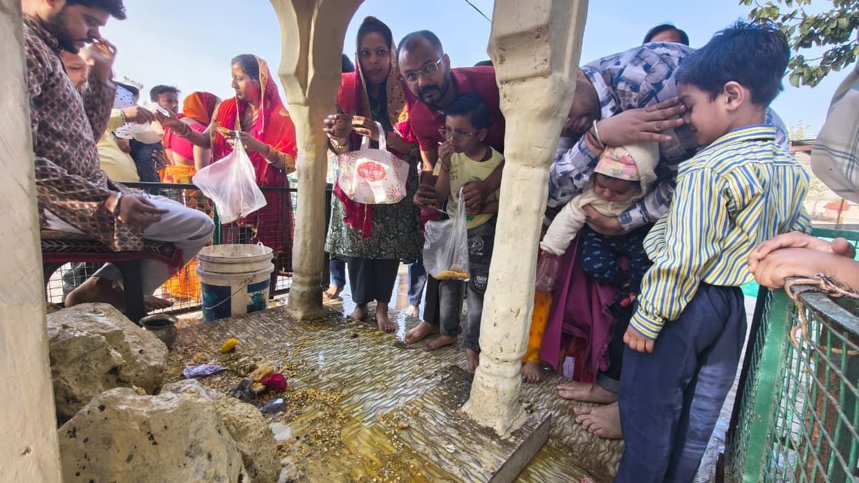Crowds of devotees gathered at Bhikshu Mata fair