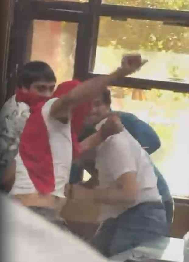 A second day of violence erupted at the Rohtak District Council office, with masked men kicking and punching the vice chairman.