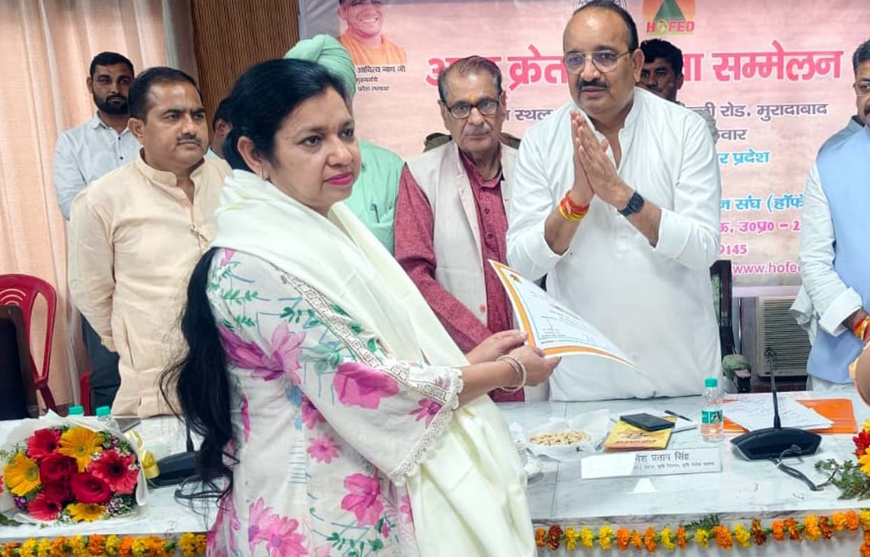 Two individuals, including a female farmer, honored for potato cultivation.