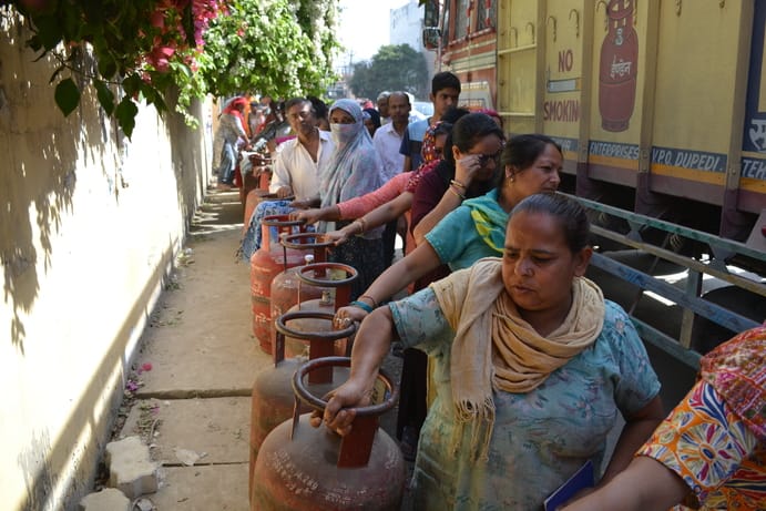 Lest the cylinders run out... food is cooked on clay stoves
