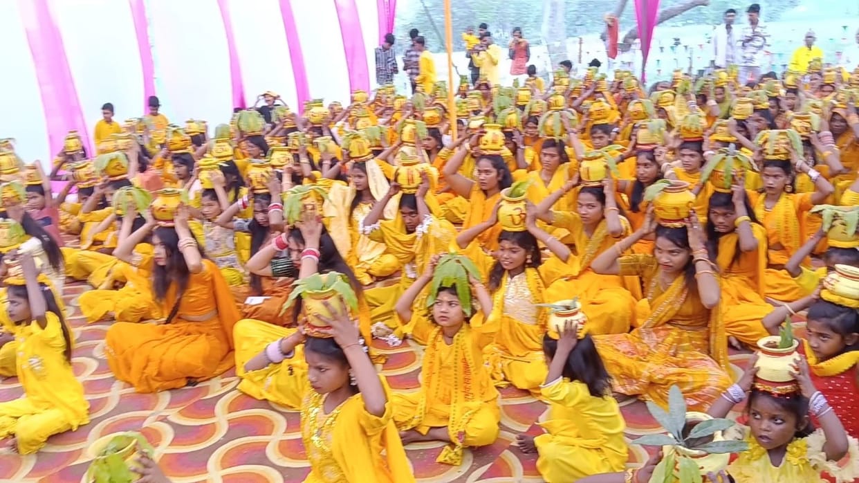 The Nine-Kund Gayatri Mahayagya commenced with a Kalash Yatra