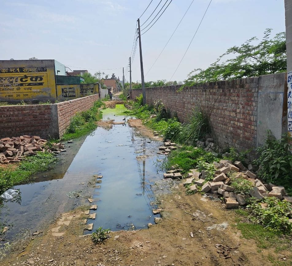 Due to blocked sewer, dirty water has accumulated in the streets of two wards, residents are facing problems.
