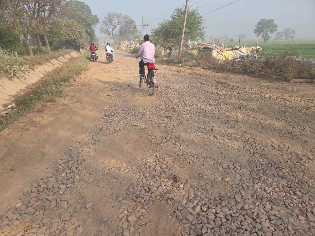 Road construction begins ahead of Hanuman Jayanti.