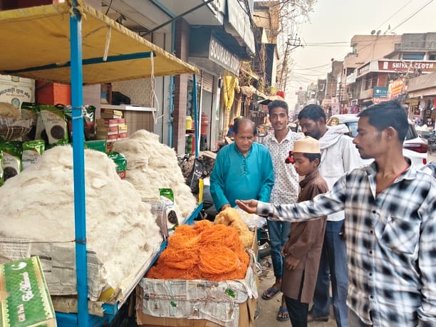 People flocked to shops to buy vermicelli, dates and dry fruits.