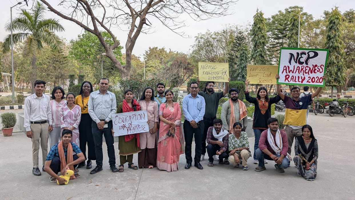 Awareness was created about the new education policy through rally and street play.