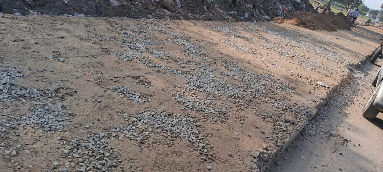 The road to Khirva village began to crumble as soon as it was built.