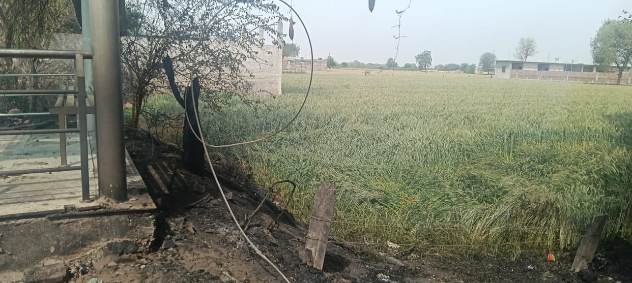 High voltage wire snaps, woman narrowly escapes