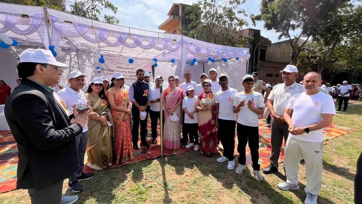 Rishabh Pal finishes first and Naksh second in the 25-meter race for the differently-abled.