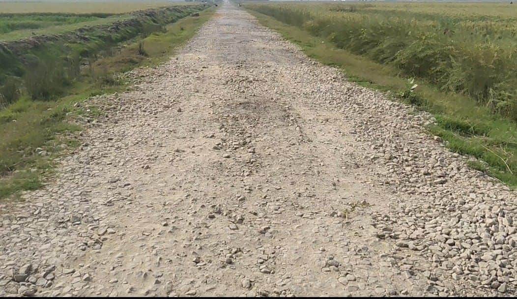 बांसी क्षेत्र के नचनी से दुभरा को जोड़ने वाली जर्जर सड़क। संवाद