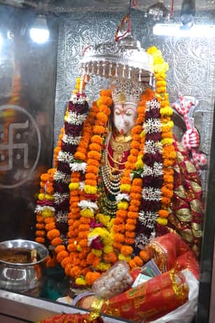 मां मनसा देवी मंदिर में स्थापित मां मनसा देवी की प्रतिमा। संवाद