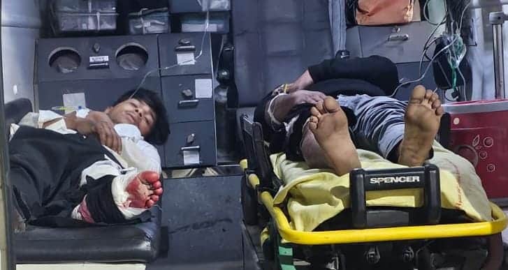 मुठभेड़ में घायल आरोपी। पुलिस