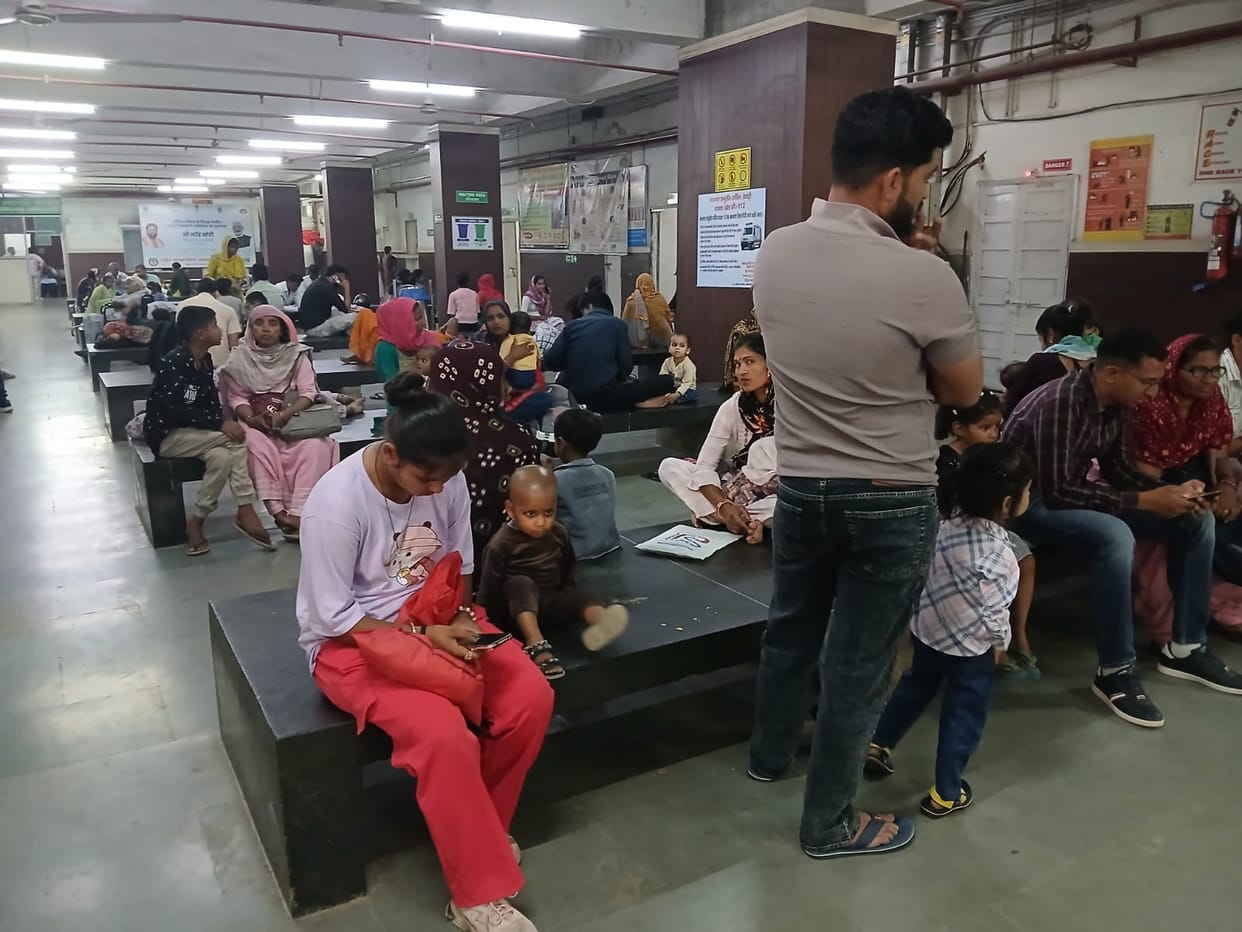 Due to change in weather, patients of cold, cough and fever have increased.