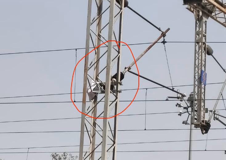 A suspicious CCTV camera was found installed on an OHE wire pole near Sonipat railway station.