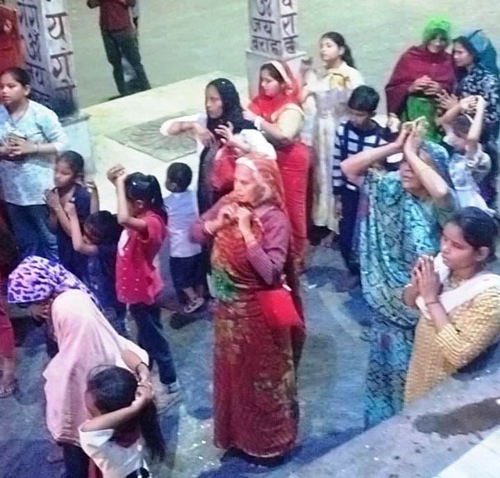 Evening circumambulation carried out with devotion