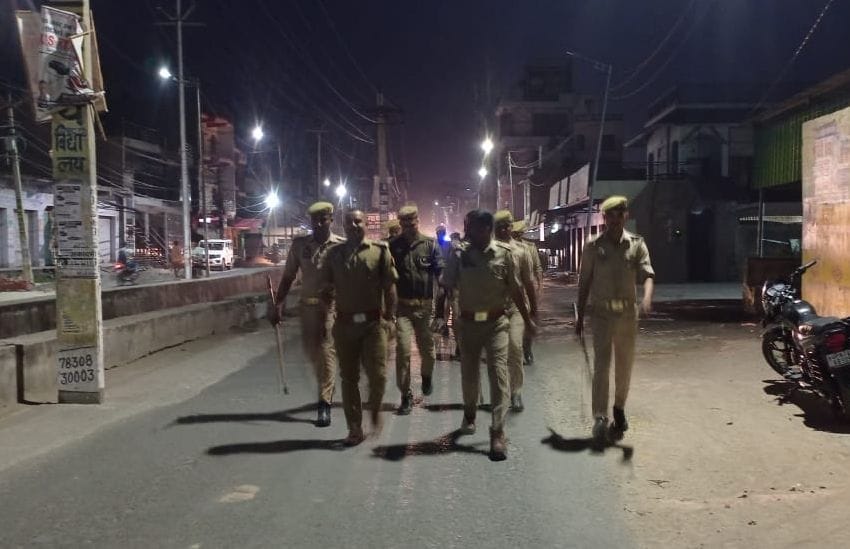 Flag march on the occasion of Eid and Navratri