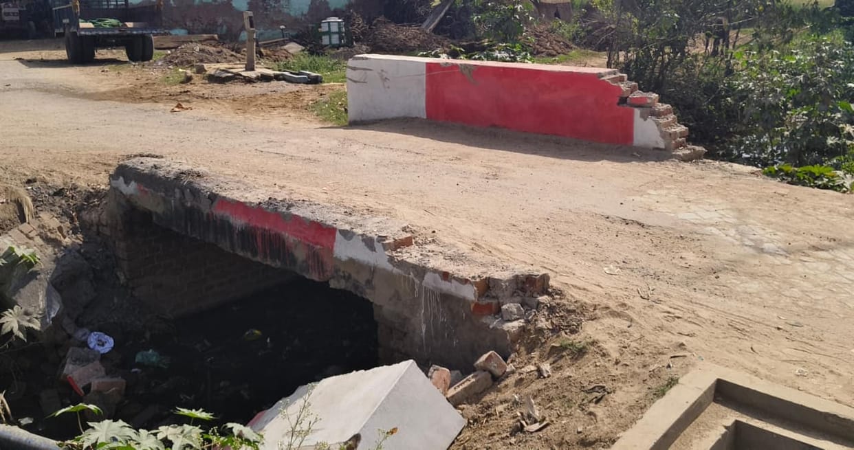 The culvert's retaining wall collapsed