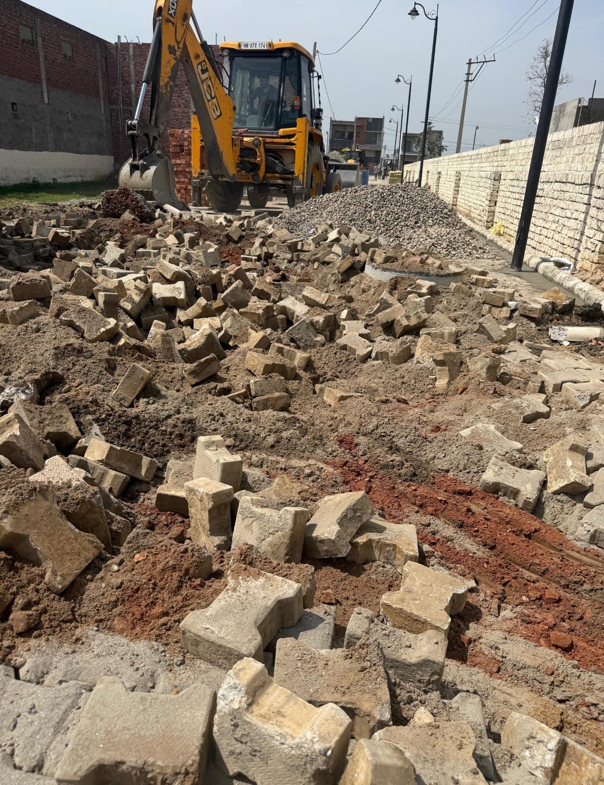 The team demolished construction in two illegal colonies.