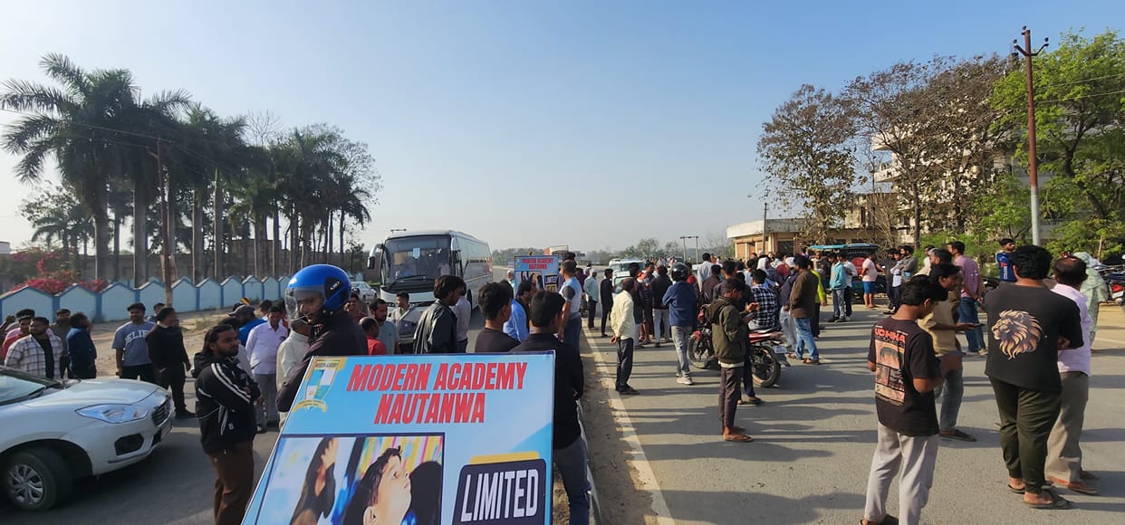 Family members blocked the highway to protest the murder.
