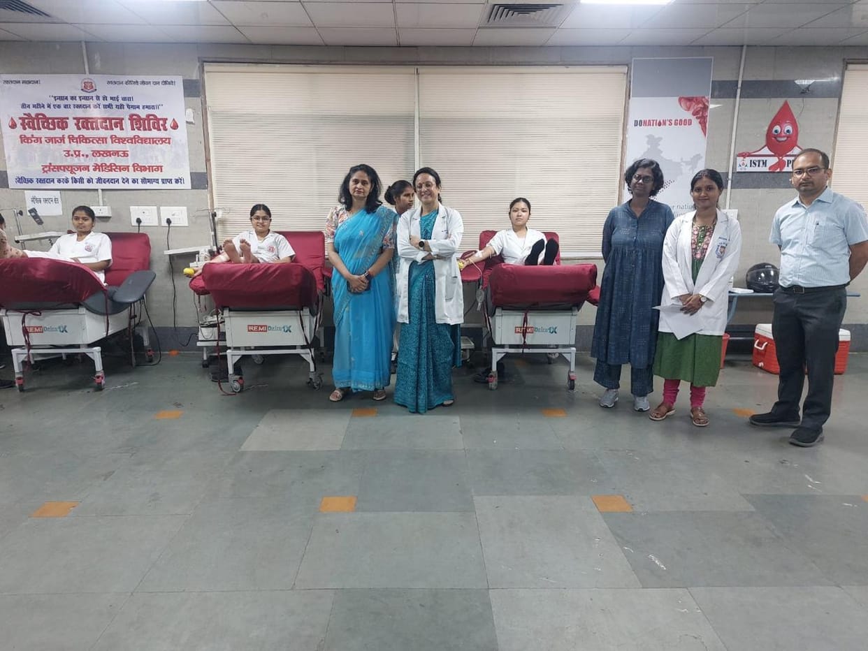 Nursing students came forward to donate blood along with service.