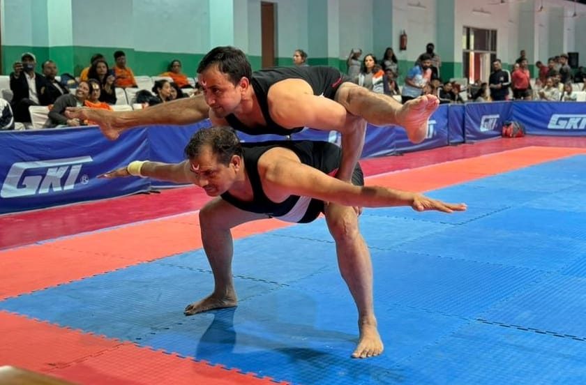 Sunil-Mukesh make history in the Artistic Pair Yoga Championship with a golden hat-trick.