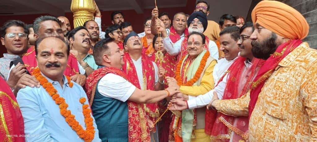 काशीपुर में चैती मेला का शुभारंभ करते सांसद अजय भट्ट, विधायक व मेयर। संवाद