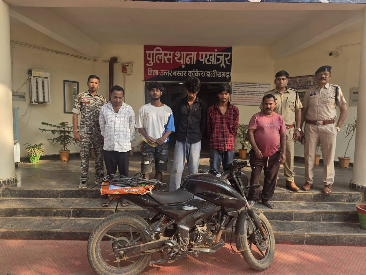 Five accused including two minors arrested in cable theft in Kanker