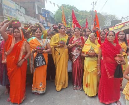 Kalash procession taken out to Bhiranda Samay Mata on Navratri