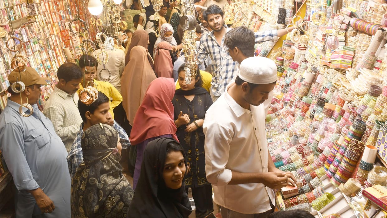 The Eid moon was sighted... the market was filled with joy