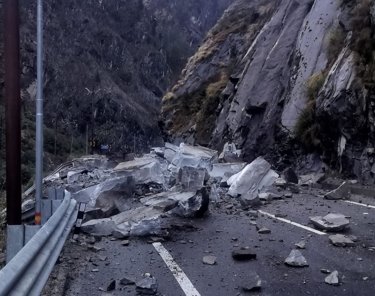 Badrinath and Malari highways remained closed due to boulders.