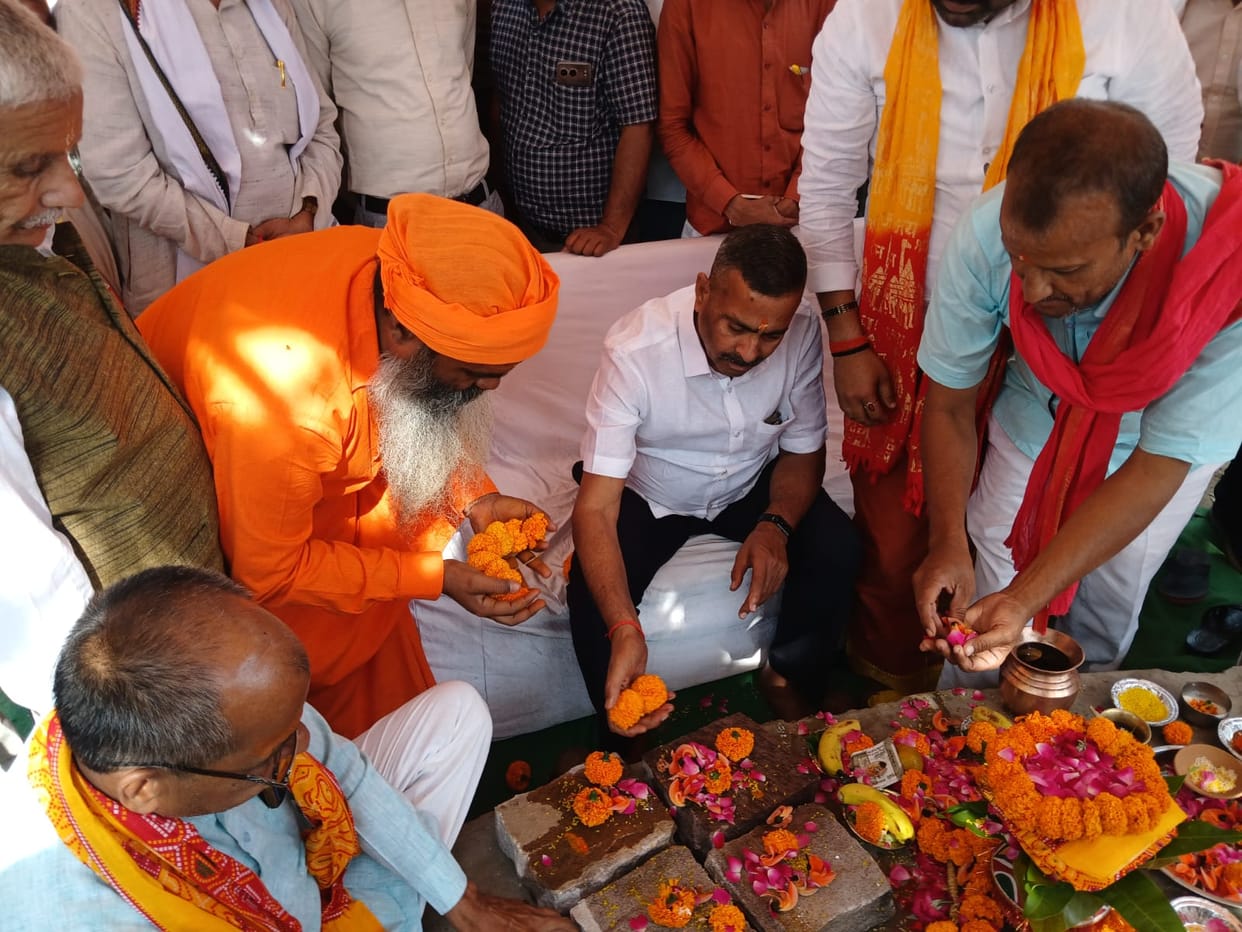 Worship of the new Maa Bindwasini temple on Bindkut mountain