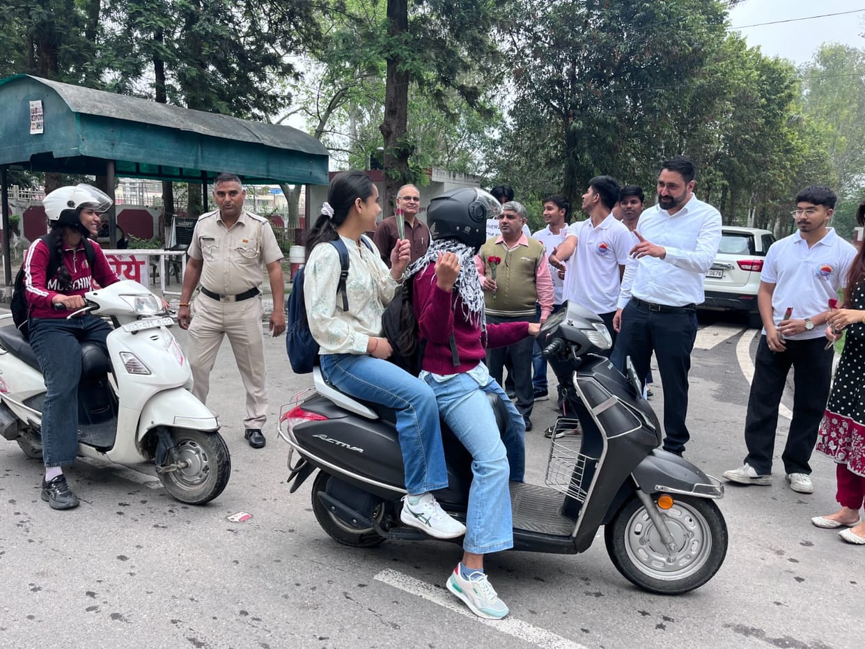 Traffic awareness campaign in UIET, motivate people to wear helmet and seat belt