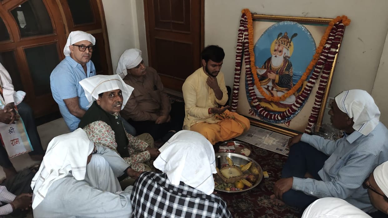 A ceremonial procession was taken out on the birth anniversary of Lord Jhulelal.
